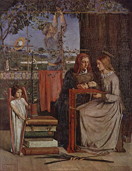 Dante Gabriel Rossetti The Girlhood of Mary Virgin china oil painting image